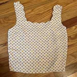 Floral scalloped tank